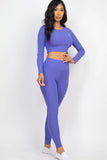 Ribbed Long Sleeve Crop Top & Leggings Set (CAPELLA)