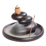 Rock Rockery Backflow Incense Burner Waterfall Reflow Incense Holder Ceramic Decorations for Home CN Tearoom Ornaments