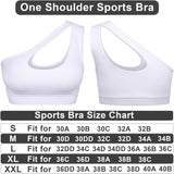 One Shoulder Sports Bra for Women Padded Yoga Bra Wirefree Sexy Cute Medium Support Workout Bras with Removable Cups