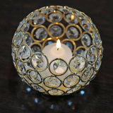 Gold Crystal Beaded Votive Tealight Wedding Crystal Candle Holder - 4" Dia X 3.5" Tall