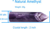 2" Amethyst Healing Crystals Stones Crystal Wand Tower Natural Quartz Points Hexagonal Gemstone Reiki Meditation Chakra Balance Witch Good Luck Crystal