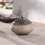 Ceramic Mosquito Repellent Incense Burner Coil Aroma Censer Smell Removing Living Room Decor Porcelain Coil Incense Holder