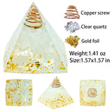 1.57Inch Natural Crystal Pyramid Energy Quartz Amethyst Reiki Healing Crystal Chakra Resin Pyramid Meditation Tool Home Decor