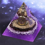 Orgonite Pyramid Buddha Natural White Crystal Garnet Energy Generator Pyramid Chakra Healing Meditation Decoration Jewelry