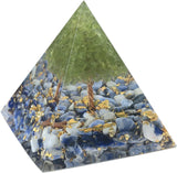 Periot Crystal Tree of Life Orgone Pyramid Sodalite Crystal Energy Stone Reiki Chakra Generator for Meditation Home Office Decor