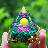 Crystals Stone Orgone Pyramid Energy Generator Natural Amethyst Peridot Reiki Chakra Meditation Tool Room Decor Christmas Gift