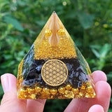 Orgonite Natural Alabaster Orgone Pyramid Crystal Energy Generator Healing Chakra Stone Metal Wire Gemstone Meditation Tool