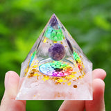 Crystals Stone Orgone Pyramid Energy Generator Natural Amethyst Peridot Reiki Chakra Meditation Tool Room Decor Christmas Gift