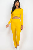 Ribbed Long Sleeve Crop Top & Leggings Set (CAPELLA)