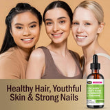 Liquid Collagen Peptides W/ Lion'S Mane Mushroom, Elderberry & L-Theanine – High Potency/Absorption Formula. Hair, Skin, Nail + Joint Support. Fight Brain Fog & Boost Immunity –  - 2 Oz.