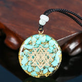 Orgonite Pendant Necklace Metatron Cube Resin Pendant Cosmic Healing Crystal Sacred Geometry Chakra Necklace Meditation Jewelry