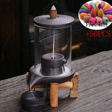 Waterfall Incense Holder Zen Incensario Flor De Lotus Backflow Queimador De Incenso Home Zen Decor Incense Burners Base Censer