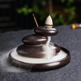 Rock Rockery Backflow Incense Burner Waterfall Reflow Incense Holder Ceramic Decorations for Home CN Tearoom Ornaments