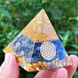 Orgonite Natural Alabaster Orgone Pyramid Crystal Energy Generator Healing Chakra Stone Metal Wire Gemstone Meditation Tool