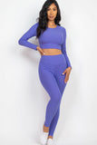 Ribbed Long Sleeve Crop Top & Leggings Set (CAPELLA)