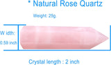 2" Rose Quartz Healing Crystals Stones Crystal Wand Tower Natural Quartz Points Hexagonal Gemstone Reiki Meditation Chakra Balance Witch Good Luck Crystal