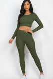 Ribbed Long Sleeve Crop Top & Leggings Set (CAPELLA)