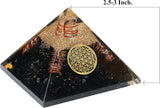 55Mm Orgone Pyramid Black Tourmaline Protection Crystals Reiki Healing Stones, Organite Pyramid for Good Luck Gift for Women Men Gemstone Crystal Chakra Charm Orgone Generator Orgonite Collection