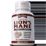 Premium Lion'S Mane Mushroom 1000Mg Herbal Supplement 60 Capsule Pills