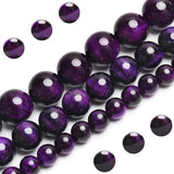 Natural Purple Tiger Eye Beads, Grade AAA Gemstone round Loose Beads 10MM 40Pcs Bulk Lot Options, Semi Precious Stone Beads for Jewelry Making