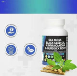 Sea Moss 3000Mg Black Seed Oil 2000Mg Ashwagandha 1000Mg Turmeric 1000Mg