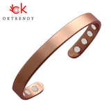 Women Magnetic Copper Bracelet Healing Bio Therapy Arthritis Pain Relief Bangle Cuff Magnetic Therapy Bracelet 8 Pcs Magnet