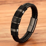 Creative Titanium Steel Bracelet Magnetic Man Charm Masculinity Leather Bracelet Stainless Steel Magnetic Buckle Punk Bracelet