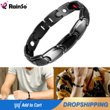 Healing Magnetic Bracelet for Men Woman 316L Stainless Steel Bracelet 4In1 Elements Bangles Chain & Link Bracelets Viking