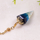 Healing Pendulum for Divination Blue Quartz Pendulums Natural Stone Taper Pendulums Reiki Crystal Pendant