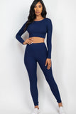 Ribbed Long Sleeve Crop Top & Leggings Set (CAPELLA)