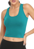 Sports Crop Tank Tops for Women Cropped Workout Tops Racerback Running Yoga Tanks Cotton Sleeveless Gym Shirts 3 Pack