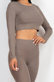 Ribbed Long Sleeve Crop Top & Leggings Set (CAPELLA)