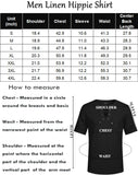 Men Casual Cotton Linen T Shirt Short Sleeve Beach Lace up Hippie Shirt Yoga Renaissance Tunic