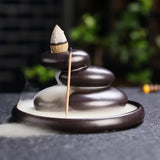 Rock Rockery Backflow Incense Burner Waterfall Reflow Incense Holder Ceramic Decorations for Home CN Tearoom Ornaments