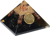 55Mm Orgone Pyramid Black Tourmaline Protection Crystals Reiki Healing Stones, Organite Pyramid for Good Luck Gift for Women Men Gemstone Crystal Chakra Charm Orgone Generator Orgonite Collection