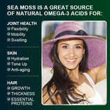 Organic Sea Moss Capsules 2000Mg with Burdockroot, for Immune Boost, Skin & Joint Health, Gut Cleanse & Thyroid Support - 120 Capsules