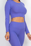 Ribbed Long Sleeve Crop Top & Leggings Set (CAPELLA)