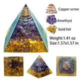 1.57Inch Natural Crystal Pyramid Energy Quartz Amethyst Reiki Healing Crystal Chakra Resin Pyramid Meditation Tool Home Decor