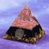 Orgonite Pyramid with Obsidian Stone Energy Healing Chakra Shell Orgone Collection Emf Protection