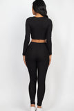 Ribbed Long Sleeve Crop Top & Leggings Set (CAPELLA)