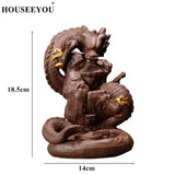 Backflow Incense Burner Dragon Incense Stick Holder Smoke Waterfall Aromatherapy Furnace Home Decor Censer + 20Pcs Incense Cones