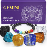 Gemini Gifts for Women - Gemini Crystal Healing Stone Gift Set - 12 Zodiac Signs - Zodiac Gifts - Astrology Gifts for Women - Horoscope Gifts - Spiritual Gifts for Women