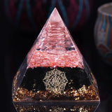 Orgonite Pyramid with Obsidian Stone Energy Healing Chakra Shell Orgone Collection Emf Protection