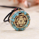 Orgonite Pendant Natural Turquoises Reiki Healing Energy Generator EMF Radiation Protection Necklace Jewelry