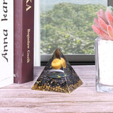 Tiger’S Eyes Stone Crystal Sphere Orgone Pyramid with Black Obsidian Stone Tree of Life Energy Crystal Generator Protection Chakra Mediation for Home Decoration