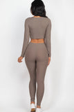 Ribbed Long Sleeve Crop Top & Leggings Set (CAPELLA)