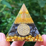 Orgonite Natural Alabaster Orgone Pyramid Crystal Energy Generator Healing Chakra Stone Metal Wire Gemstone Meditation Tool