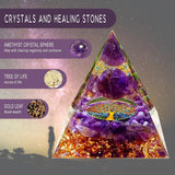 Orgone Pyramid - Healing Crystals Pyramid and Healing Stones, Crystal Stone Energy Generator for Yoga Reiki Meditaion Blanacing Chakra