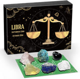 Libra Crystals Gift Set, Libra Zodiac Signs Healing Crystals Birthstones with Horoscope Box Set Libra Astrology Crystals Healing Stones Gifts