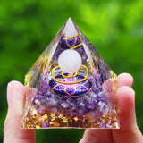 Crystals Stone Orgone Pyramid Energy Generator Natural Amethyst Peridot Reiki Chakra Meditation Tool Room Decor Christmas Gift